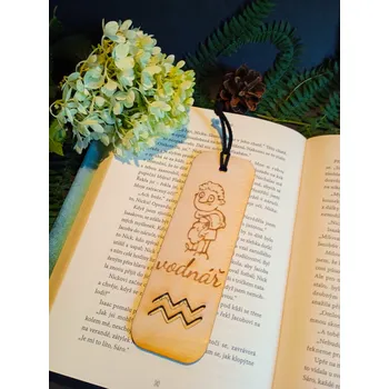 Záložka Dary dřeva Dřevěná záložka do knížky - znamení vodnář