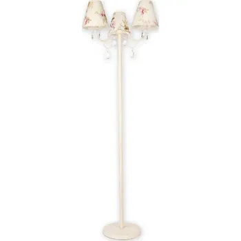 Stojací lampa Lemir Stojací lampa O1969 AB KW Velio lampa 3 ramenná, antická bílá + květy