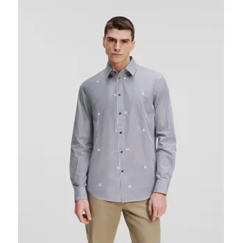 Pánská košile KOŠILE KARL LAGERFELD KL MONOGRAM STRIPE SHIRT NAVY/WHITE STRIPE