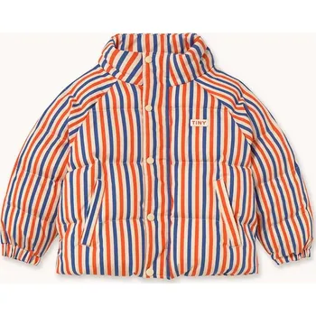 Dívčí bunda Dětská bunda Tinycottons STRIPES SHORT PADDED JACKET AW25.146 oranžová 22X, vel. 128
