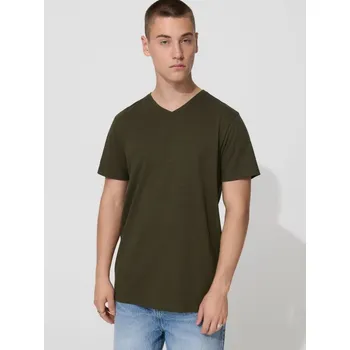 Pánská móda Tričko s&nbsp;výstřihem do V - XXL - House - hnědozelená - 148GT-78M