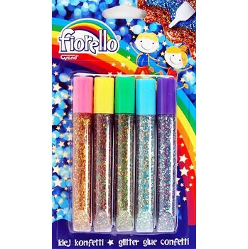Kancelářské lepidlo lepidlo glitr konfety Fiorello sada 5x13ml 170-2231