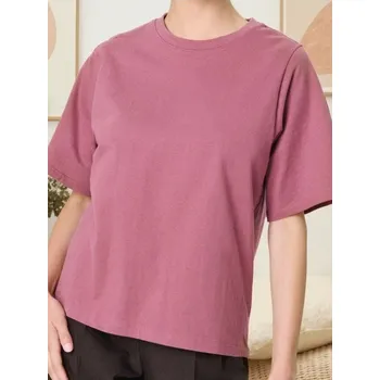 Oblečení a móda Sinsay - Hladké tričko s krátkým rukávem - růžová - 524EU-39X - 524EU-39X-XL