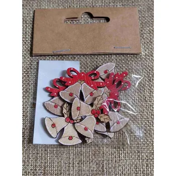 Vánoční dekorace Dřevěná dekorace zvoneček 8 ks