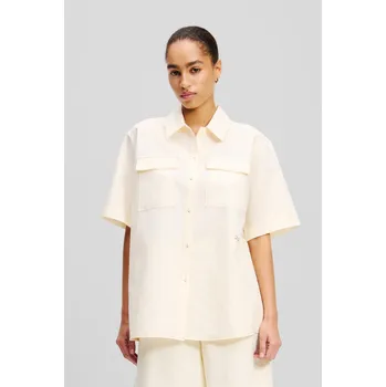 HALENKA KARL LAGERFELD LINEN BLEND BLOUSE PRISTINE