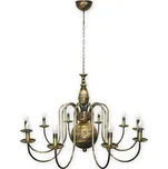 Lemir Závěsné svítidlo na řetězu 19_10 MAX Kandelabr lustr 10 ramenný, patin