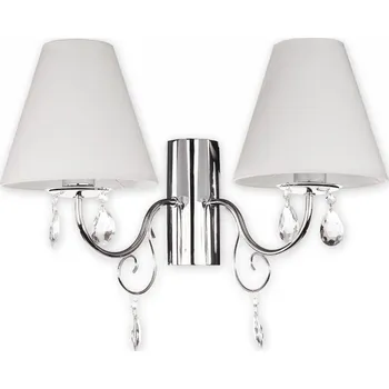 Nástěnné svítidlo Lemir Nástěnné svítidlo O1961 CH BIA Velio nástěník 2 ramenný, chrom + bílá