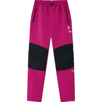 Dívčí kalhoty DÍVČÍ SOFTSHELLOVÉ KALHOTY ZATEPLENÉ růžové Wolf B2592