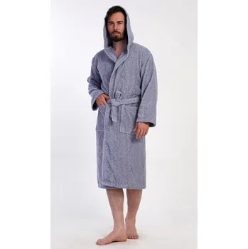 Pánský župan Pánský župan s kapucí Luis - modrá - L