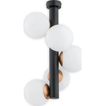 Svítidlo Lemir Stropní svítidlo O2815 W5 CZA Ente lustr 5 ramenný, černá matná + měď