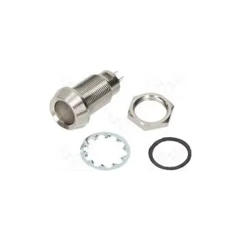 LED osvětlení Kontrolka LED vydutá 28VDC Otv Ø12,7mm IP67 mosaz ØLED 10mm