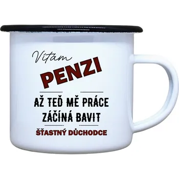 DOBRÝ TRIKO Plecháček s potiskem Šťastný důchodce Velikost plecháčku: 330 ml