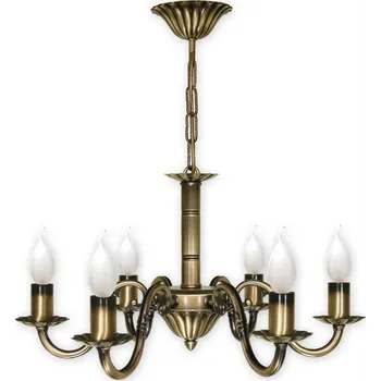 Svítidlo Lemir Závěsné svítidlo na tyči O1006/W6 Prima lustr 6 ramenný, patina