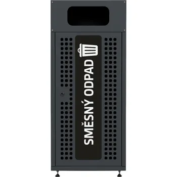 Venkovní odpadkový koš Alda Venkovní odpadkový koš na tříděný odpad TITAN 180 L - ocel,vnitřní nádoba, černá