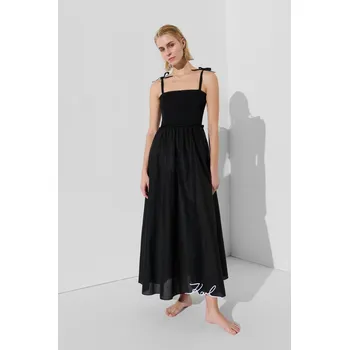 Dámské oblečení PLÁŽOVÉ OBLEČENÍ KARL LAGERFELD KARL DNA SIGNATURE ANKLE DRESS BLACK