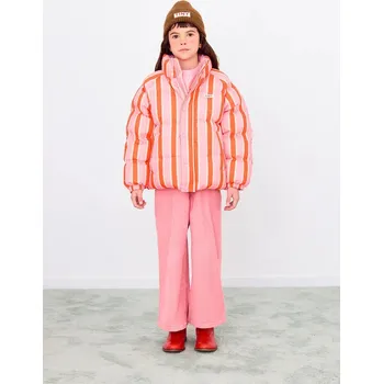 Dívčí bunda Dětská bunda Tinycottons RETRO STRIPES SHORT PADDED JACKET růžová barva, AW25-147 AW25.147 30X, vel. 128