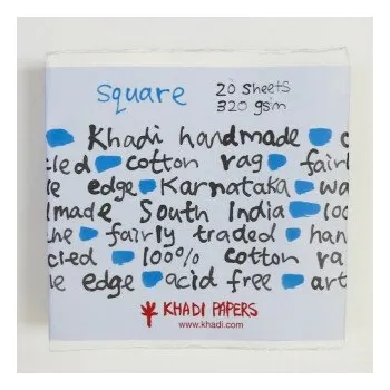 Výtvarný papír Akvarelový ruční papír Khadi 20x20cm 320g balení 20ks