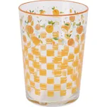 EH Excellent Houseware Velká sklenice s ovocným vzorem, 510 ml, pomeranč