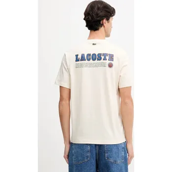 Bavlněné tričko Lacoste TH5903 béžová 01X, vel. L