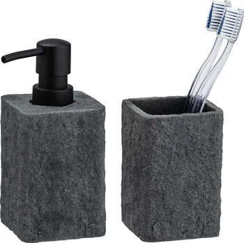 Sada koupelnových doplňků Wenko Dávkovač mýdla a kelímek na kartáčky Villata