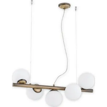 Svítidlo Lemir Lustr do obyváku O2915 W5 PAT Osso závěsný lustr 5 ramenný, patina