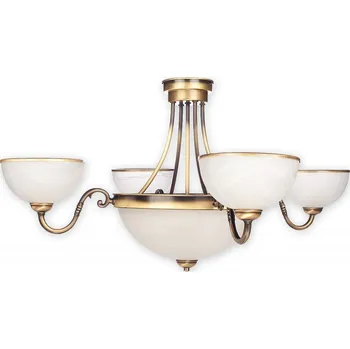 Svítidlo Lemir Závěsné svítidlo na tyči O2094 W6 PAT Sato Plus lustr 4 ramenný, patin