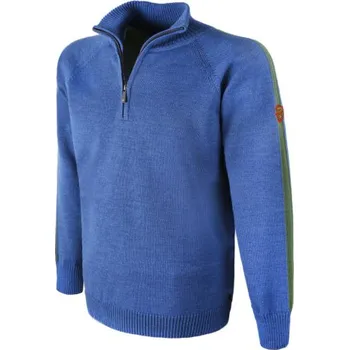 Pánská móda Kama pánský pletený Merino svetr 4063 127 - denim M