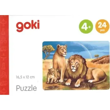 Puzzle GOKI Dřevěné puzzle Africká zvířata: Lvi (57419)