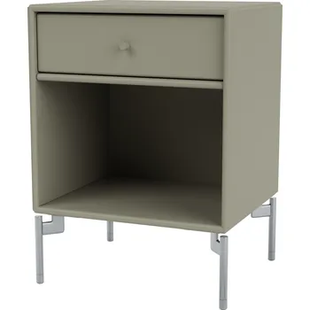Noční stolek Montana, Noční stolek Dream na chromových nožkách hnědozelený - Formadore