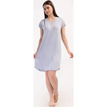 Dámská noční košile Dámská noční košile s krátkým rukávem Winter - světle šedá - 4XL