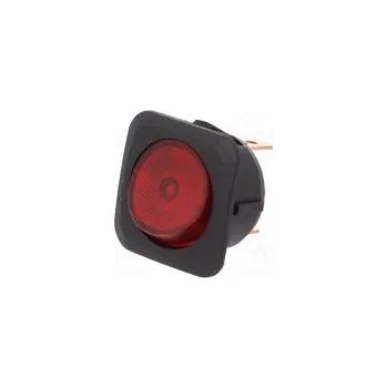 vypínač ROCKER SPST pol 2 OFF-ON 10A/250VAC 25A/12VDC červená 50mΩ