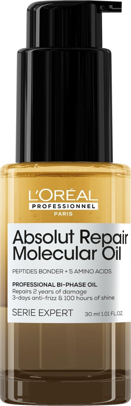 Dvoufázový olej pro všechny typy poškozených vlasů Loréal Professionnel Serie Expert Absolut Repair Molecular Oil - 30 ml - L’Oréal Professionnel + dárek zdarma
