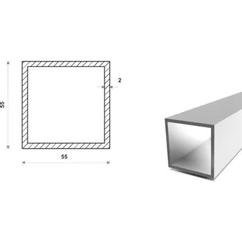 Stavební profil Hliníkový jekl 55x55x2 (EN 6060)