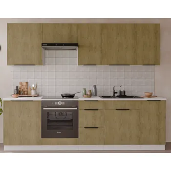 Kuchyňská linka Kuchyňska linka CREMONA, sestava B, 260 cm, v provedení dub Cremona/bílá