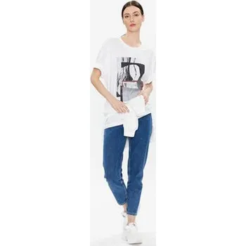 Pánské tričko Calvin Klein T-Shirt Photo Print Graphic K20K204995 Bílá Relaxed Fit XL