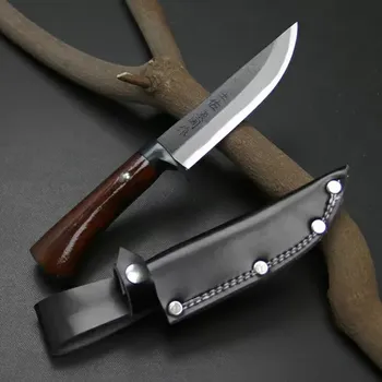 lovecký nůž Lovecký nůž AZUMASYUSAKU - Korouchi, Shirogami ocel + kožené pouzdro 150