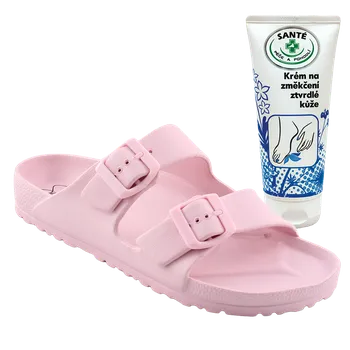 Dámské pantofle SANTE Dámské pantofle EB/2025 PINK v.36 + krém na zvláčnění kůže