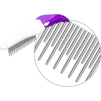 Kartáč pro zvířata Hřeben na kočku a psa Foolee Easee 31 Délka zubů: kombinovaná 25/15 mm