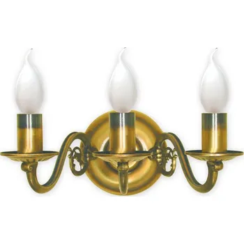 Svítidlo Lemir Nástěnné svítidlo 382/K3 Svícen nástěník 3 ramenný, patina