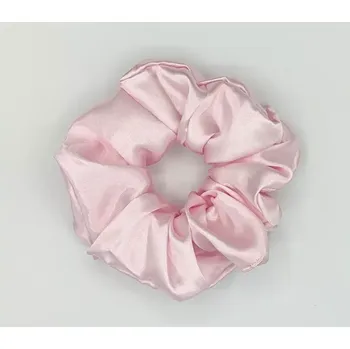 Saténová Scrunchie gumička růžová světlá XL