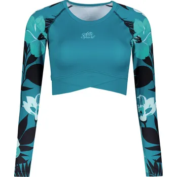 Dámské tričko Dámský funkční crop top premium ALTISPORT VOJ/ALW115TR04 PETROLEJOVÁ XL