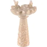 Pítko pro ptáčky - tvar květ, stojaté, keramika, krémové