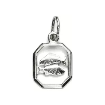 Přívěsek Zlatý přívěsek, bílé zlato, ryby, znamení zvěrokruhu - P 127 (zlaté měsíční znamení)