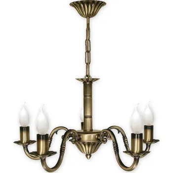 Svítidlo Lemir Závěsné svítidlo na tyči O1005/W5 Prima lustr 5 ramenný, patina