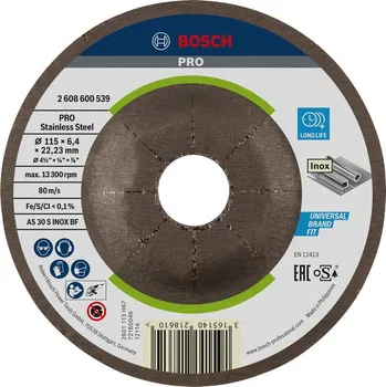 Pilový kotouč BOSCH Expert for Inox Hrubovací kotouč profilovaný, 115x22,23x6 mm 2608600539 free_store_pickup