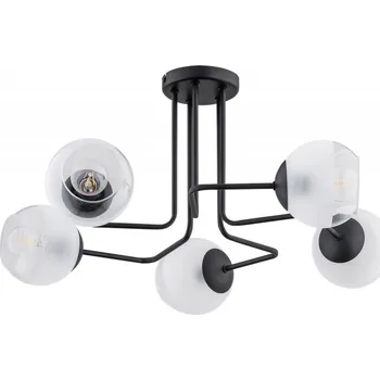 Svítidlo Lemir Závěsné svítidlo na tyči O3085 W5 CZA Pinox lustr 5 ramenný, matný čer