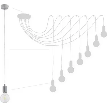 Svítidlo Lemir Závěsné svítidlo na lanku O2757 W7 SZA Maris lanko 7, šedá matná