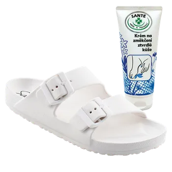 Dámské pantofle SANTE Dámské pantofle EB/2025 WHITE v.36 + krém na změkčení kůže