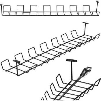 Organizér kabelů Interlook ZW-J725 | Organizér kabelů pod desku stolu | Černá