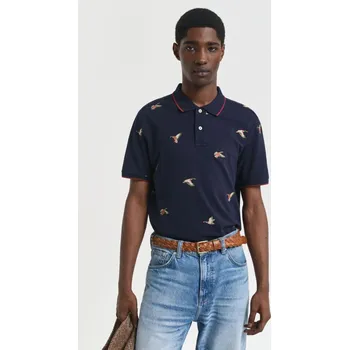 Pánské oblečení POLOKOŠILE GANT EMBROIDERED SS POLO EVENING BLUE